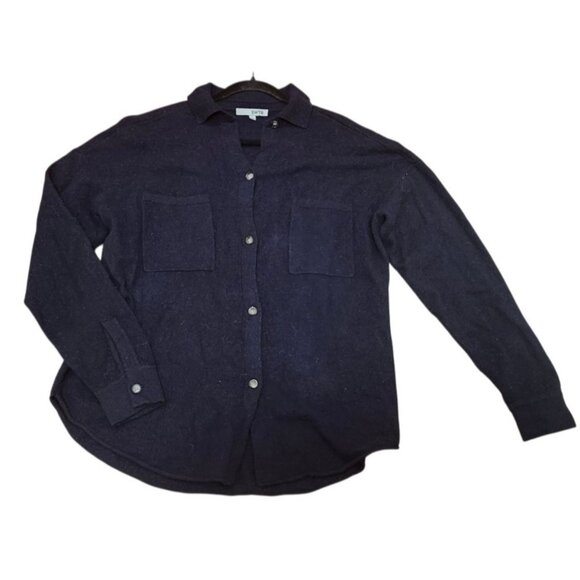 SWTR Navy Merino Wool Blend Sweater men’s Size S Soft Knit Pullo cardigan - Picture 2 of 12